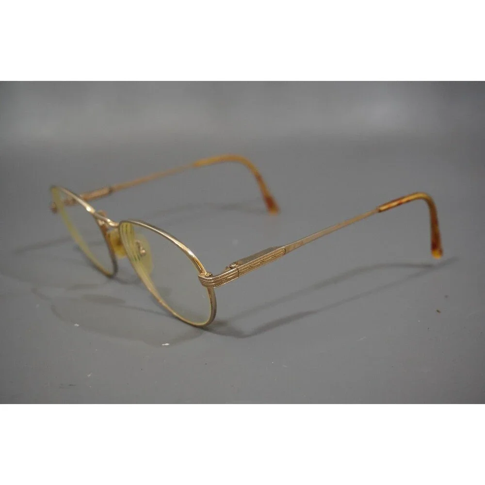 Vintage Polo Ralph Lauren Classic Oval Eyeglasses Engraved Gold Frames Italy Vtg